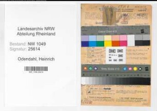 Entnazifizierung Heinrich Odendahl , geb. 30.09.1900 (Bahnschaffner)