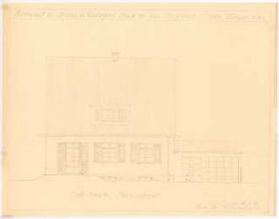 Garten Bode, Berlin-Zehlendorf: Wohnhaus: Ansicht Gartenseite 1:50 (Zeichnung des Architekten)