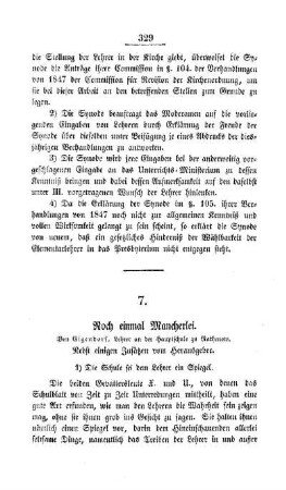 Noch einmal Mancherlei