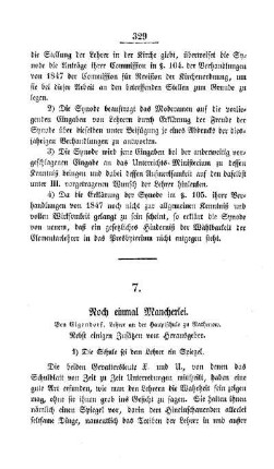 Noch einmal Mancherlei