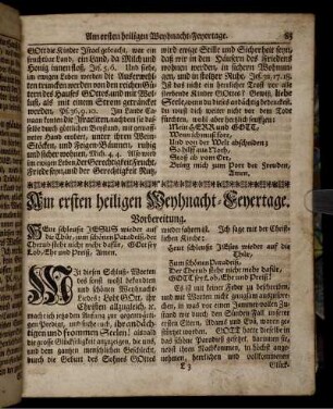 Am ersten heiligen Weyhnacht-Feyertage – Am Sonntage nach Weyhnachten