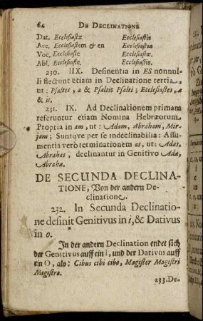 De Secunda Declinatione.