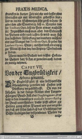 Caput VII. Von der Engbrüstigkeit, Asthma genannt