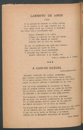 Lamento de amor : Vals