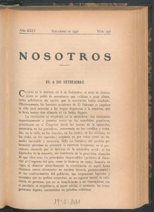 El 6 de Setiembre