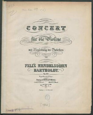 Concert für die Violine mit Begleitung des Orchesters : Op. 64
