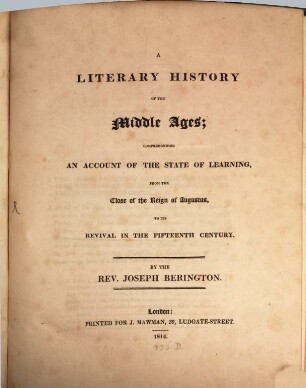 A literary history on the Middle Ages