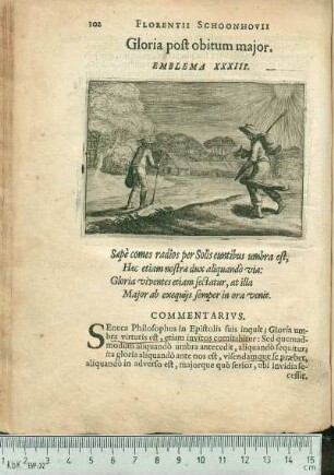 Gloria post obitum major. Emblema XXXIII.