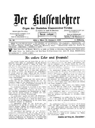 An unsere Leser und Freunde
