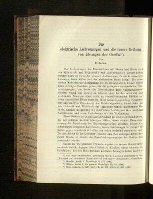 Das elektrische Leitvermögen und die innere Reibung von Lösungen des Caseins.