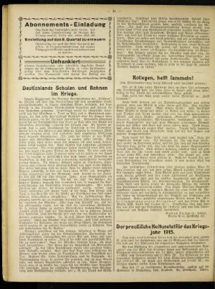 Abonnements-Einladung