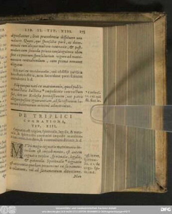 De Triplici Cognatione, Tit. XIII.