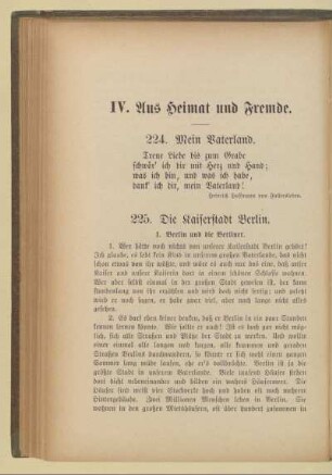 IV. Aus Heimat und Fremde