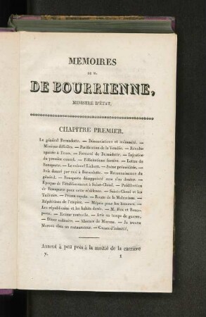 Mémoires de M. de Bourrienne, Ministre d'État.