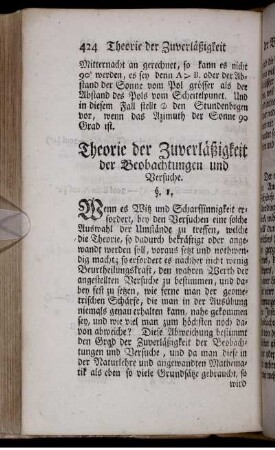 Theorie der Zuverlässigkeit der Beobachtungen und Versuche.