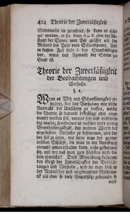 Theorie der Zuverlässigkeit der Beobachtungen und Versuche.