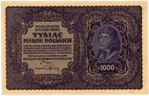 Geldschein, 1.000 Polnische Mark, 23.8.1919