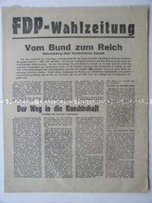 FDP-Wahlzeitung zu den Bundestagswahlen 1949