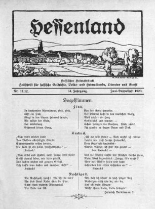 Nr. 11/12, Juni-Doppelheft 1920