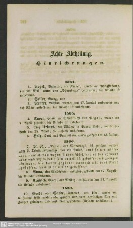 Achte Abtheilung. Hinrichtungen
