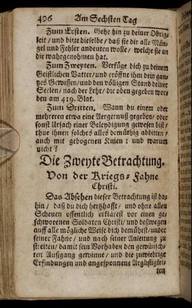 Die Zweyte Betrachtung. - Die Vierte Betrachtung.