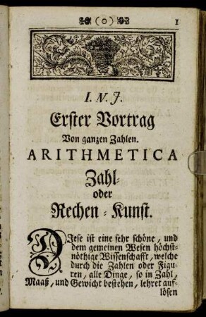 Arithmetica Zahl- oder Rechen-Kunst.