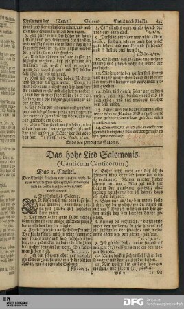 Das hohe Lied Salomonis. (Canticum Canticorum.)