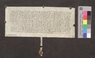 Erhart von Falkenstein und seine Gemahlin Anastasia von Wolfurt urkunden, daß sie von der Stadt Bräunlingen von der Pfandsumme 100 rheinische Gulden erhalten haben.