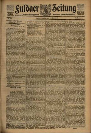 Zweite Ausgabe vom Samstag, den 17. Juli 1909.