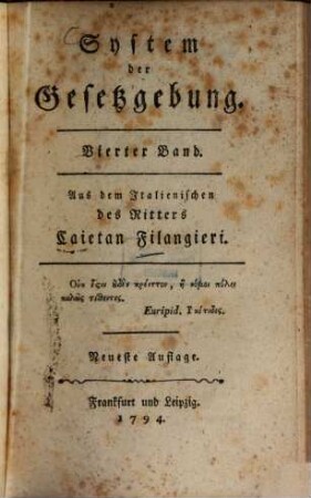 System der Gesetzgebung, 4