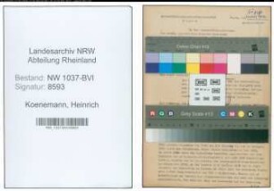 Entnazifizierung Heinrich Koenemann , geb. 08.07.1897 (Angestellter)