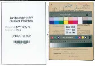 Entnazifizierung Heinrich Unland , geb. 10.11.1900 ()