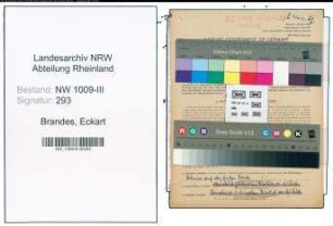 Entnazifizierung Eckart Brandes , geb. 29.06.1893 (Studienrat)