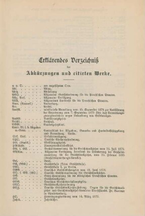 Erklärendes Verzeichniß der Abkürzungen und citirten Werke.