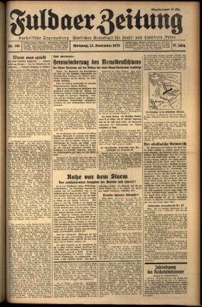 Erste Ausgabe vom Mittwoch, den 13. November 1935.