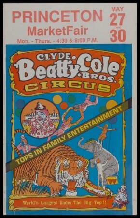 Clyde Beatty Cole Bros. Circus, Princeton, ohne Jahr