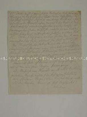 Handschriftlicher Brief unbekannter Herkunft mit einem Hinweis auf Harald von Koenigswald - Familienkonvolut