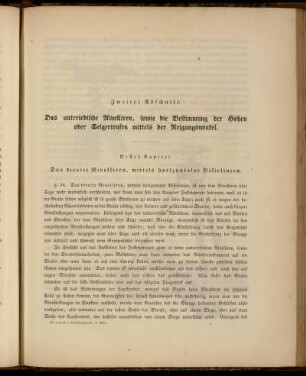 Erstes Kapitel. Das directe Nivelliren, mittels horizontaler Visirlinien