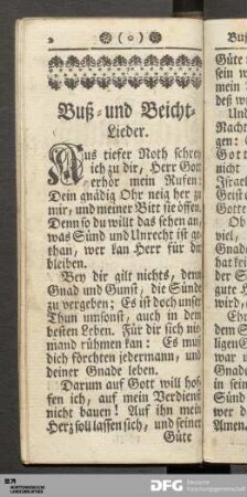 Buß- und Beicht-Lieder.