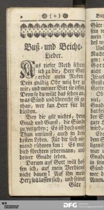 Buß- und Beicht-Lieder.