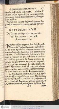Articulus XVIII