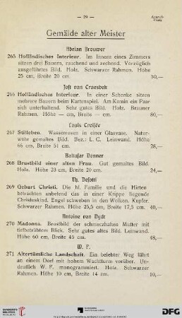 Gemälde alter Meister (Nr. 265-295)