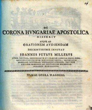 De corona Hungariae apostolica