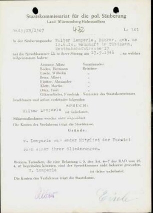 Lemperle, Walter