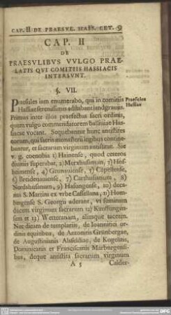 Cap. II. De Praesulibus Vulgo Praelatis Qui Comitiis Hassiacis Intersunt