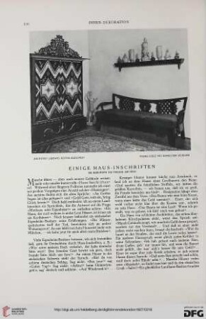 38: Einige Haus-Inschriften : sie bekunden die Freude am Heim