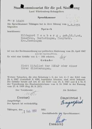 Tomberg, Hildegard
