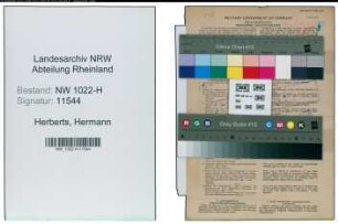 Entnazifizierung Hermann Herberts , geb. 04.04.1900 (Kaufmann)