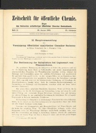 Heft II. 30. Januar 1903.