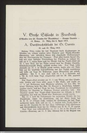 A. Durchbruchsschlacht bei St. Quentin